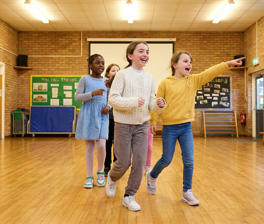 Children dancing together